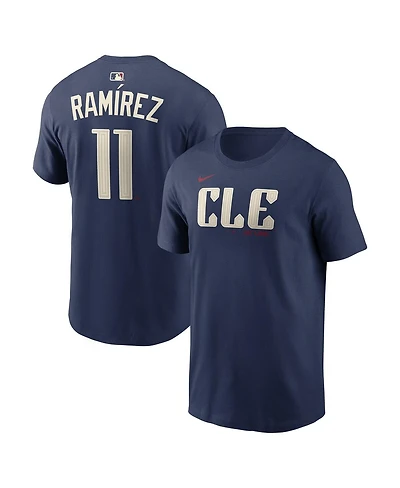 Nike Men's Jose Ramirez Navy Cleveland Guardians City Connect Name Number T-Shirt