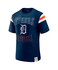 Darius Rucker Collection By Fanatics Men's Navy Detroit Tigers Distressed Sleeve Stripe T-Shirt