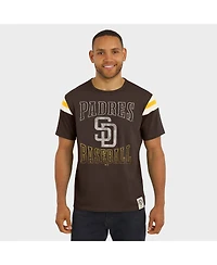 Darius Rucker Collection By Fanatics Men's Brown San Diego Padres Distressed Sleeve Stripe T-Shirt