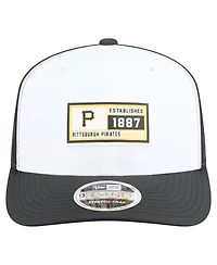 New Era Men's White/Black Pittsburgh Pirates Established Patch 9SEVENTY Adjustable Hat