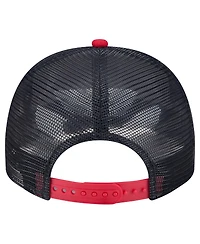 New Era Men's Cream/Navy Cleveland Guardians Banner A-Frame 9FIFTY Trucker Snapback Hat