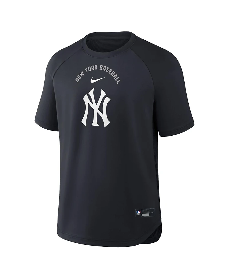 Nike Men's Navy New York Yankees Authentic Collection Batting Practice Pre-Game Raglan Dri-fit T -Shirt
