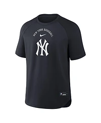 Nike Men's Navy New York Yankees Authentic Collection Batting Practice Pre-Game Raglan Dri-fit T -Shirt