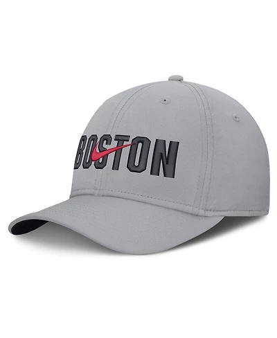 Nike Men's New Era Gray Boston Red Sox Primetime Dri-fit Rise Bozz Flex Hat