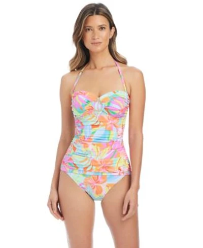 Bleu By Rod Beattie Womens Bellissimo Draped Bandeau Swim Tankini Top Bottoms