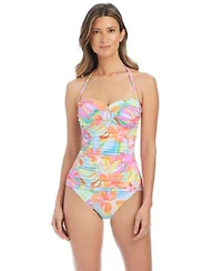 Bleu By Rod Beattie Womens Bellissimo Draped Bandeau Swim Tankini Top Bottoms