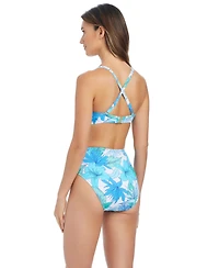 Bleu by Rod Beattie Women's Riviera Retreat Over-The-Shoulder Swim Bikini Top