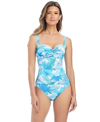 Bleu by Rod Beattie Women's Riviera Retreat Over-The-Shoulder One-Piece Swimsuit