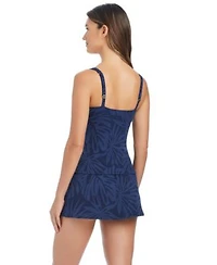 Bleu By Rod Beattie Womens Square Neck Swim Tankini Top Printed Skirt