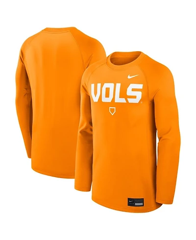 Nike Men's Tennessee Orange Volunteers Dugout Game Time Raglan Dri-fit Long Sleeve T-Shirt