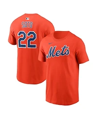 Nike Men's Juan Soto Orange New York Mets Name Number T-Shirt