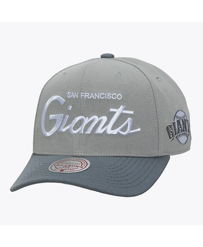 Mitchell & Ness Men's Gray San Francisco Giants Thunderstorm Head Coach Pro-Crown Adjustable Hat