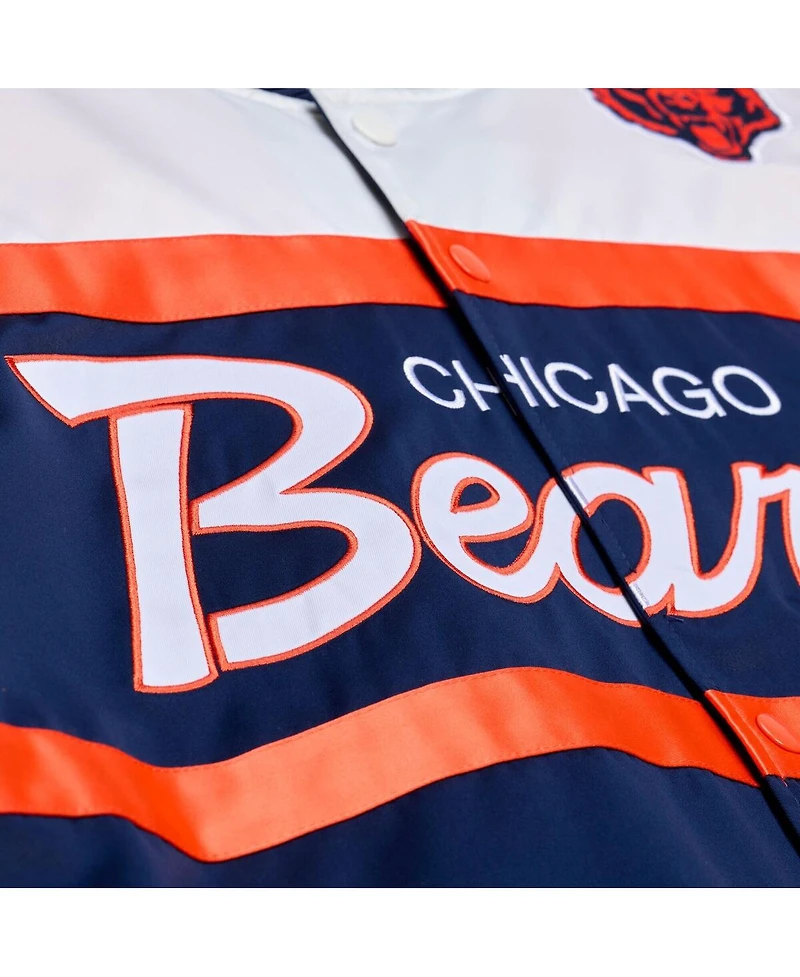 Mitchell & Ness Men's Navy Chicago Bears Head Coach Lightweight Full-Snap Satin Jacket