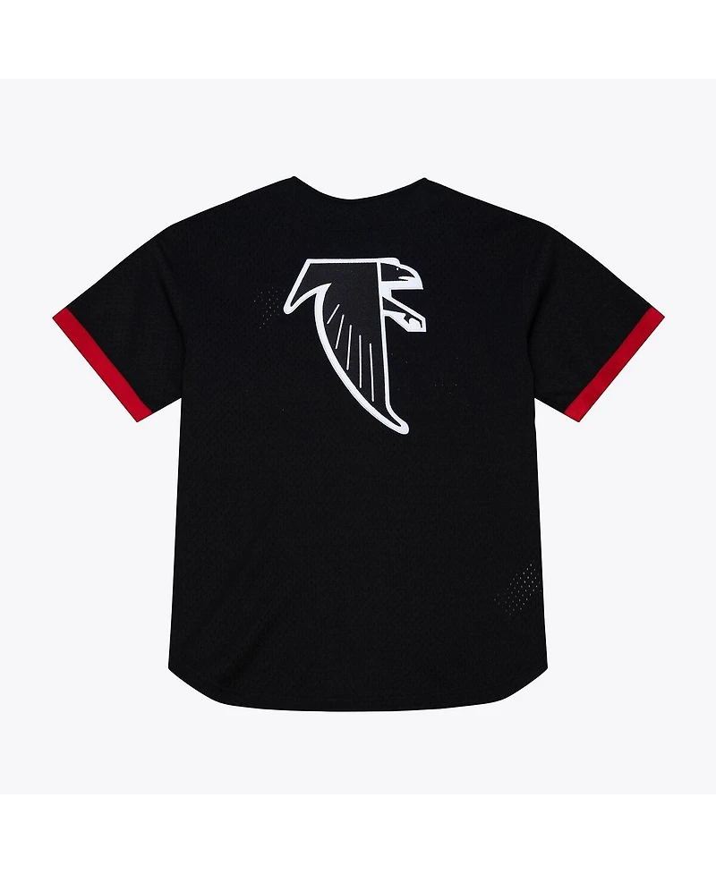 Mitchell & Ness Men's Black Atlanta Falcons Head Coach Mesh Full-Button Fashion Jersey