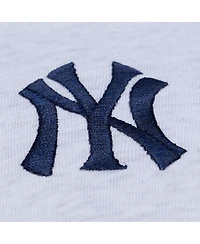 Mitchell & Ness Women's Heather Gray New York Yankees Script Cropped Boxy T-Shirt