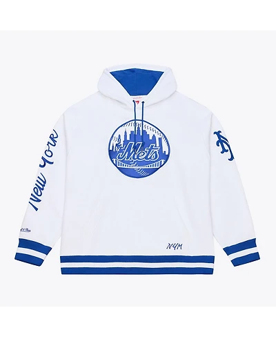 Mitchell & Ness Men's White New York Mets Cooperstown Collection Fleece Hoodie