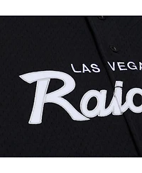 Mitchell & Ness Men's Black Las Vegas Raiders Head Coach Mesh Full-Button Fashion Jersey