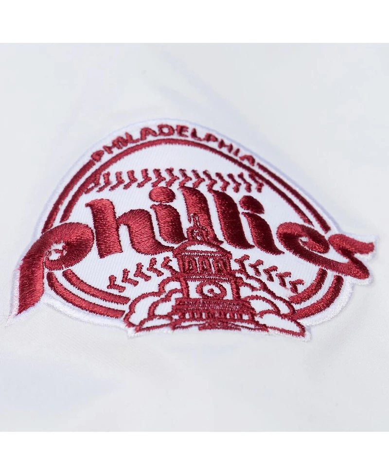 Mitchell & Ness Men's White Philadelphia Phillies Cooperstown Collection Arctic Lightweight Satin Full-Snap Jacket