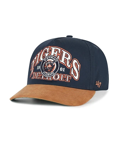 '47 Brand Men's Navy/Brown Detroit Tigers Cooperstown Break Wood Suede Hitch Adjustable Hat