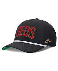 Nike Men's Black Cincinnati Reds Cooperstown Collection Rise Adjustable Hat