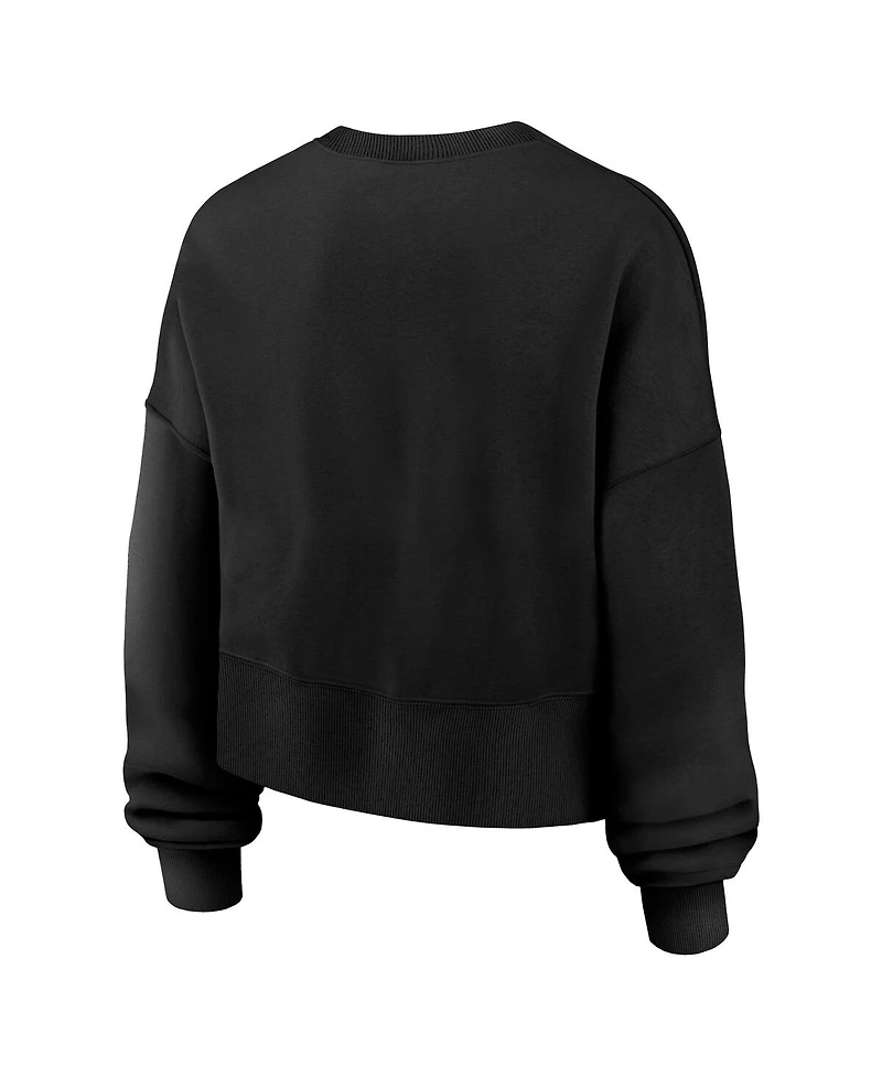 Nike Women's Black Denver Broncos Oversized High Hip Legacy Arch Phoenix Fleece Sweatshirt