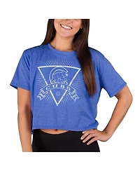 Concepts Sport Women's Concepts Heather Royal Chicago Cubs Distressed Quest Boxy Cropped Top