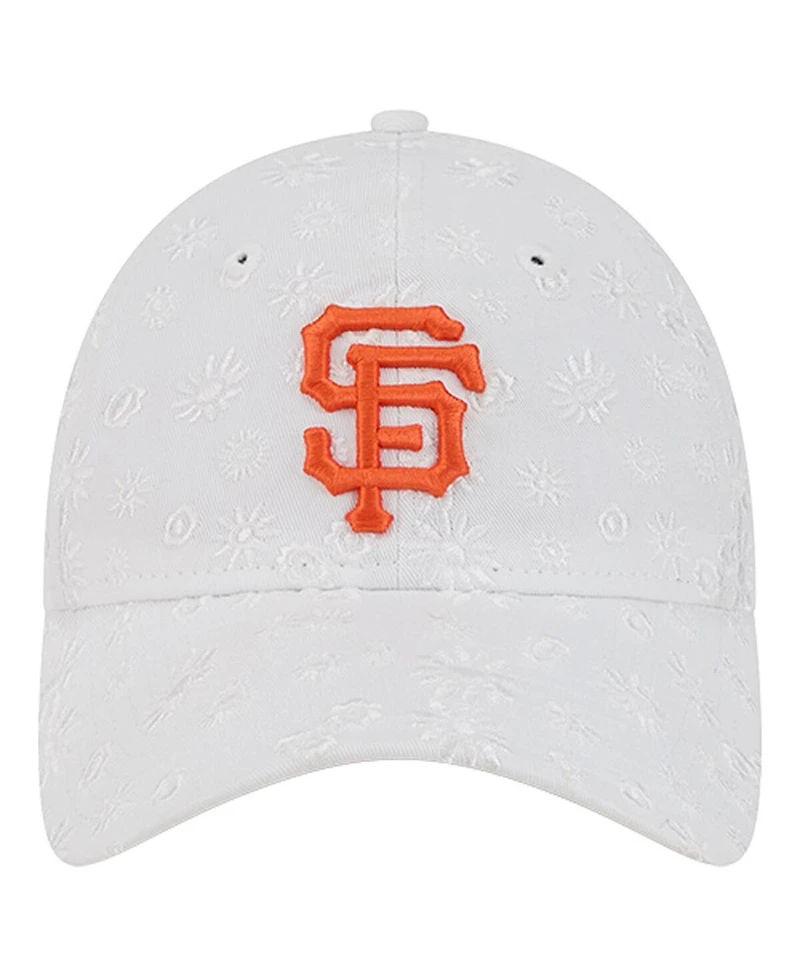 New Era Women's White San Francisco Giants Floral Mesh 9TWENTY Adjustable Hat