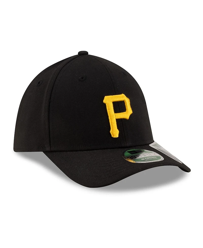 New Era Men's Black Pittsburgh Pirates Player Replica 39THIRTY M-Crown Flex Hat