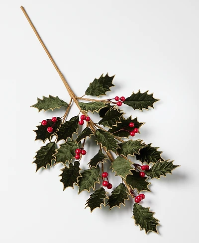 Holiday Lane Cozy Cabin Leaves Pick with Berries, Macy's Exclusive