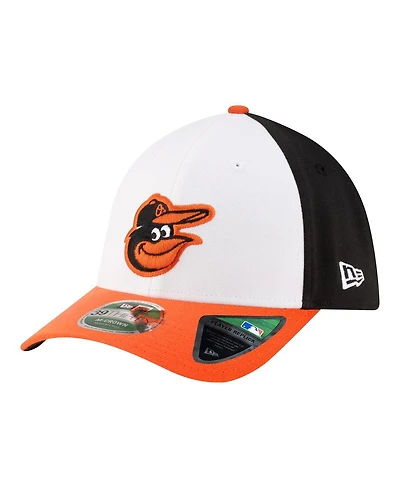 New Era Men's White/Orange Baltimore Orioles Player Replica 39THIRTY M-Crown Flex Hat