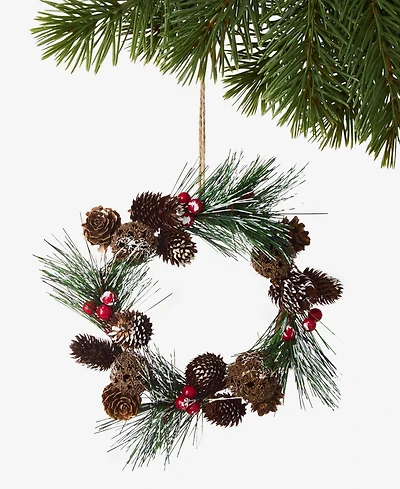 Holiday Lane Cozy Cabin Pinecone Wreath Ornament, Macy's Exclusive