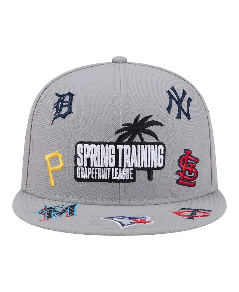 New Era Men's Gray 2026 Spring Training Grapefruit League Scattered 9FIFTY Adjustable Hat