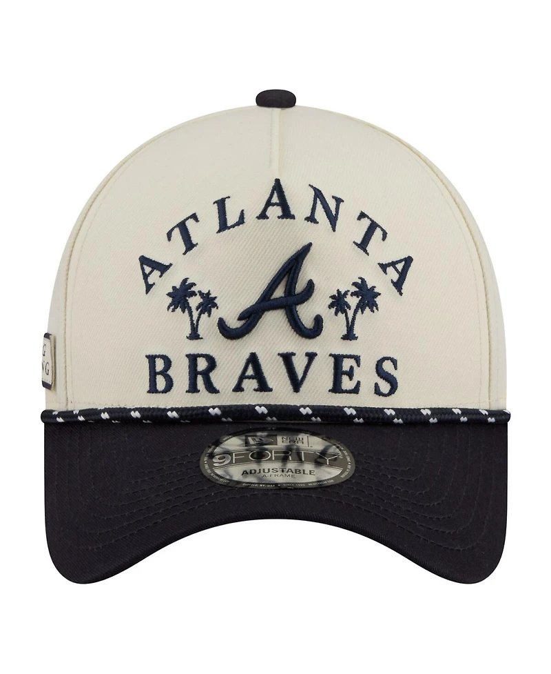 New Era Men's Cream Atlanta Braves 2026 Spring Training Fan Pack Rope A-Frame 9FORTY Adjustable Hat