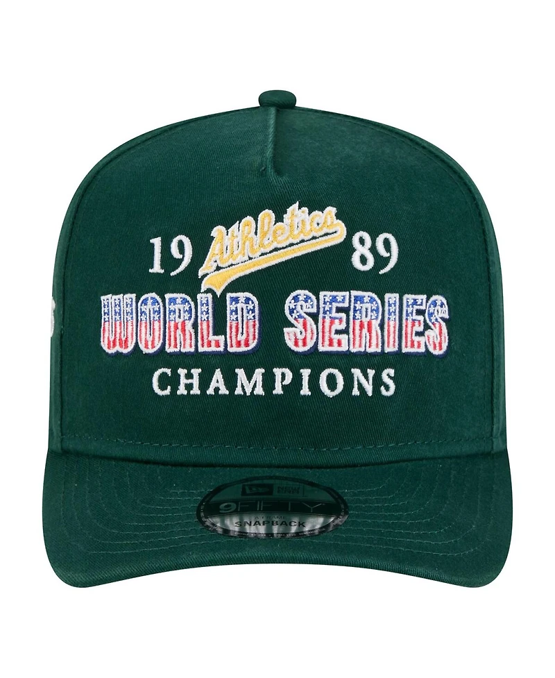 New Era Men's Green Oakland Athletics 1989 World Series Champions Historic 9FIFTY A-Frame Snapback Hat
