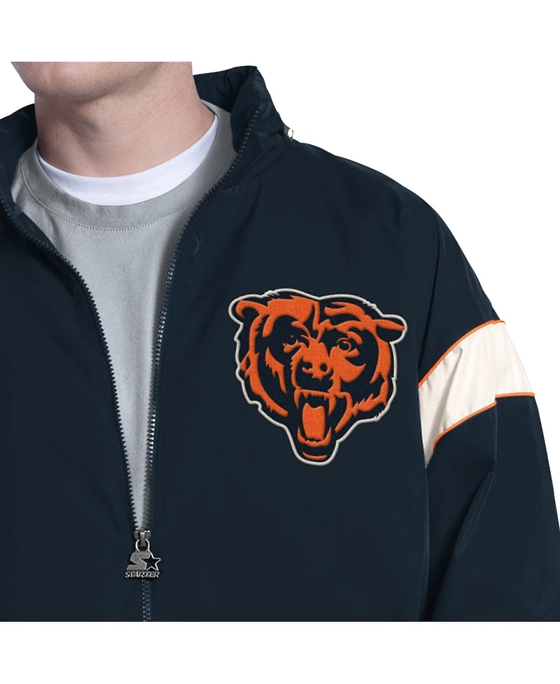 Starter Men's Navy Chicago Bears The Gust Full-Zip Hoodie