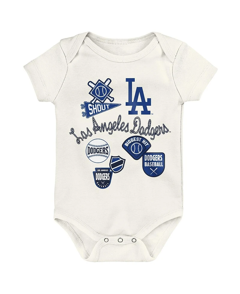 Outerstuff Newborn 3-Pack Los Angeles Dodgers Home Plate Creeper Set