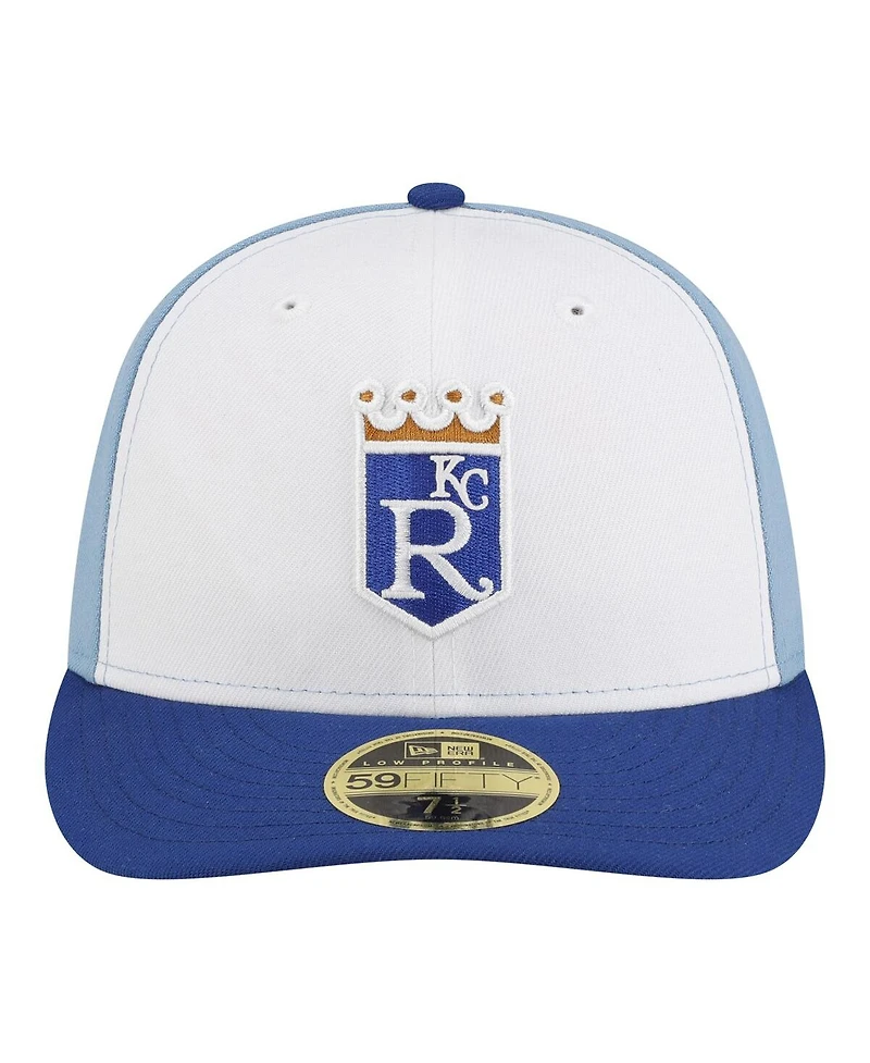 New Era Men's White/Blue Kansas City Royals Authentic Collection On-Field Low Profile 59FIFTY Fitted Hat