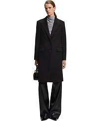 Boss by Hugo Women's Wool Regular-Fit Peak Lapels Coat