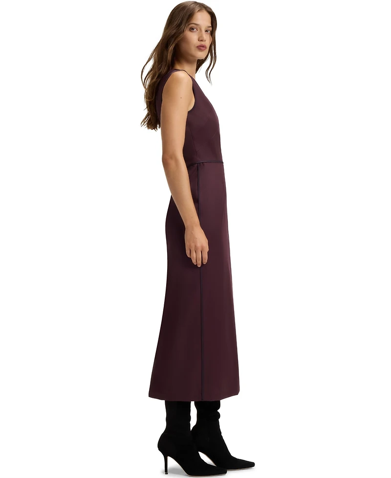 Boss by Hugo Women's Piped Waistband Virgin-Wool Dress