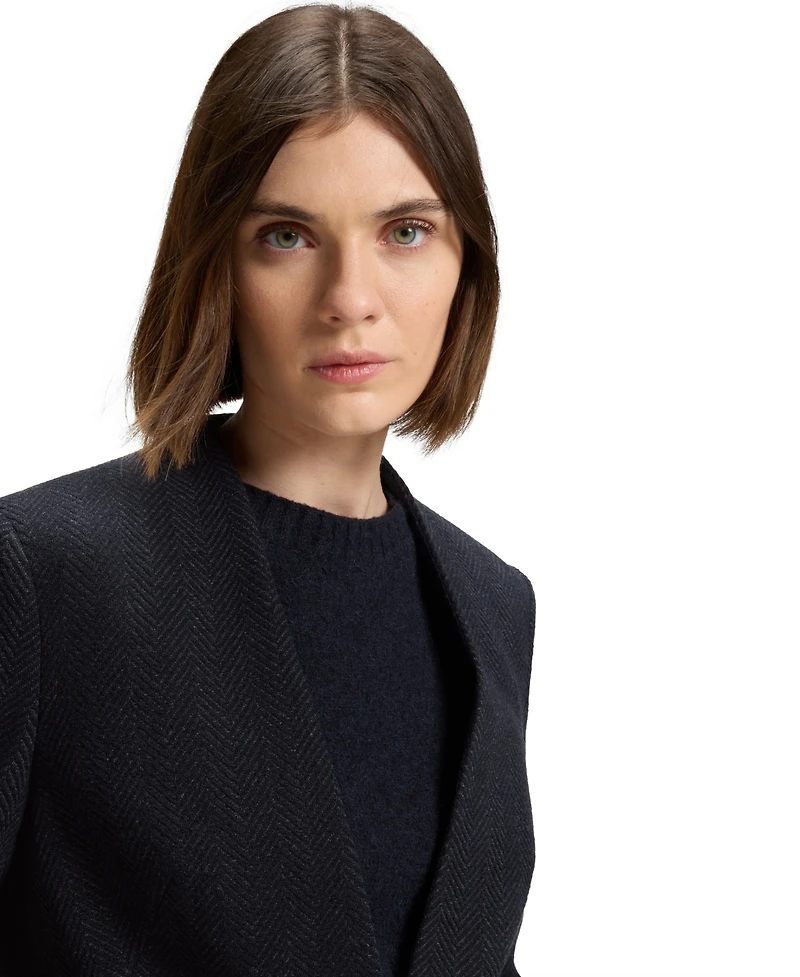 Boss by Hugo Women's Crease-Resistant Herringbone Regular-Fit Blazer