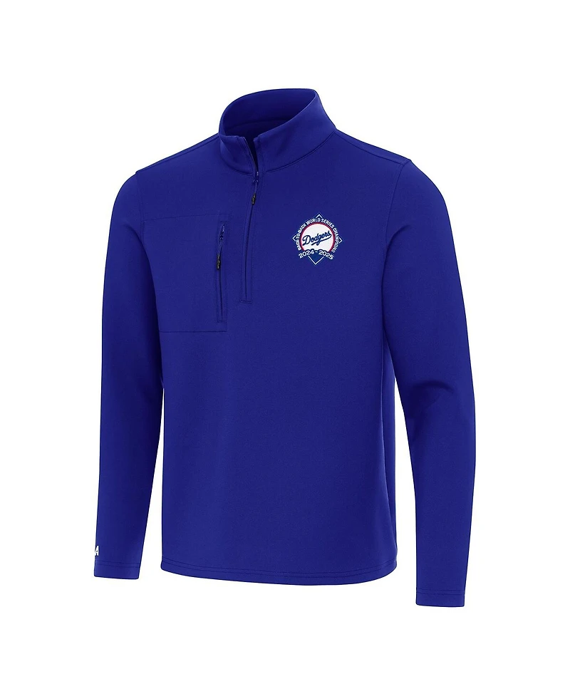 Antigua Men's Royal Los Angeles Dodgers Back-to-Back World Series Champions Insider Quarter-Zip Pullover Sweatshirt