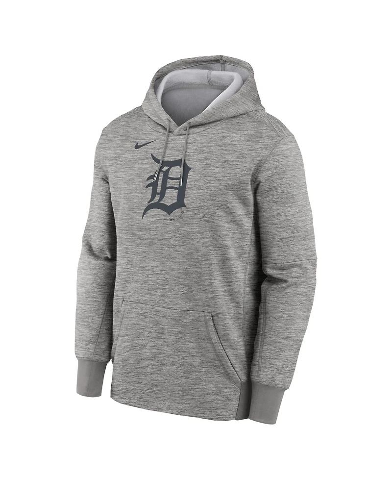 Nike Men's Heather Gray Detroit Tigers Primary Logo Therma Hoodie