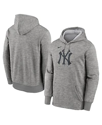 Nike Men's Heather Gray New York Yankees Primary Logo Therma Hoodie