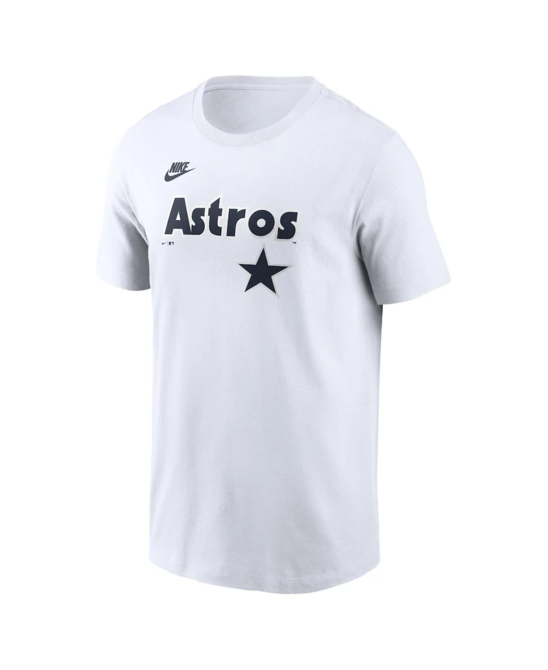 Nike Men's White Houston Astros Cooperstown Collection Logo T-Shirt