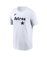 Nike Men's White Houston Astros Cooperstown Collection Logo T-Shirt