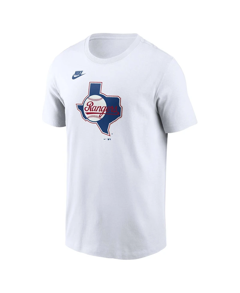 Nike Men's White Texas Rangers Cooperstown Collection Logo T-Shirt