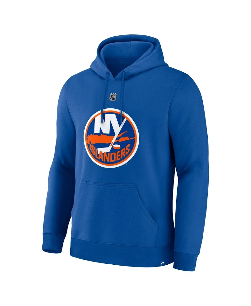 Fanatics Men's Matthew Schaefer Royal New York Islanders Authentic Stack Name Number Hoodie
