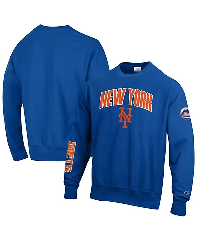 Champion Men's Royal New York Mets Reverse Weave Chenille Sweatshirt