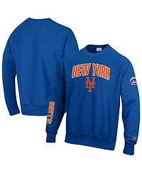 Champion Men's Royal New York Mets Reverse Weave Chenille Sweatshirt