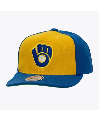 Mitchell & Ness Men's and Women's Gold Milwaukee Brewers Vintage Fit Melton Wool Adjustable Hat
